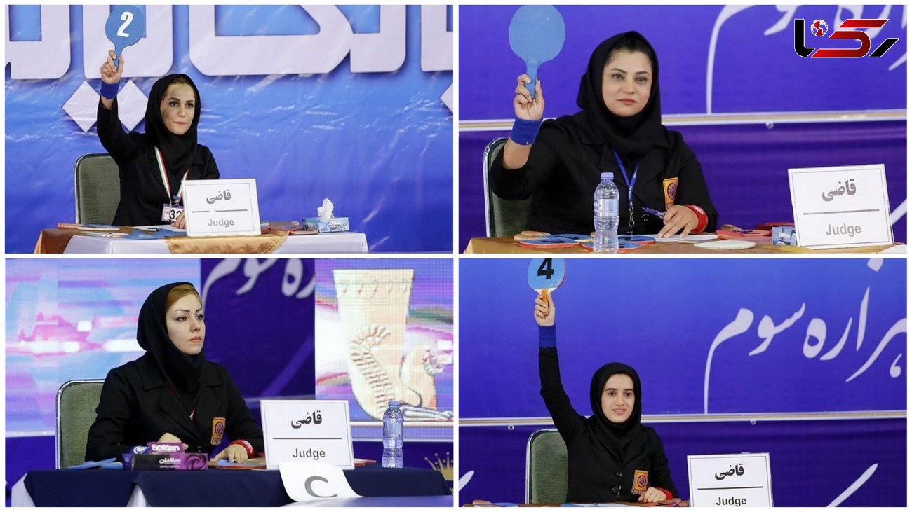 حضور داوران زن ایرانی در کشتی مردان +عکس