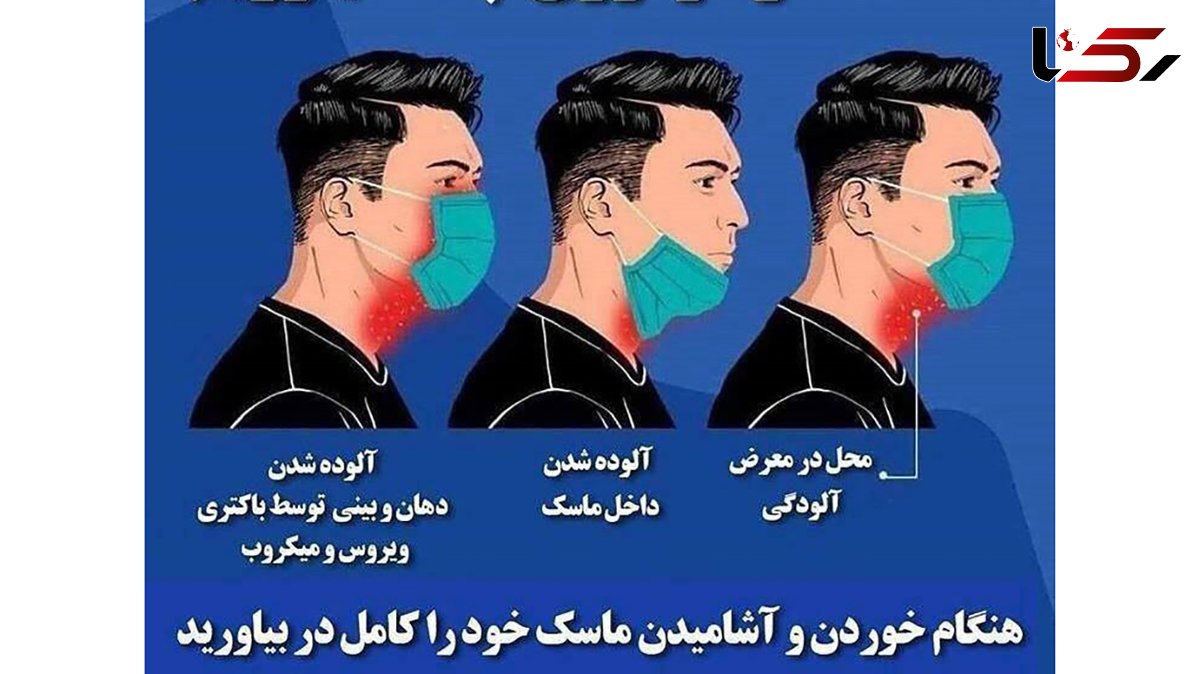 جای ماسک روی چانه نیست!