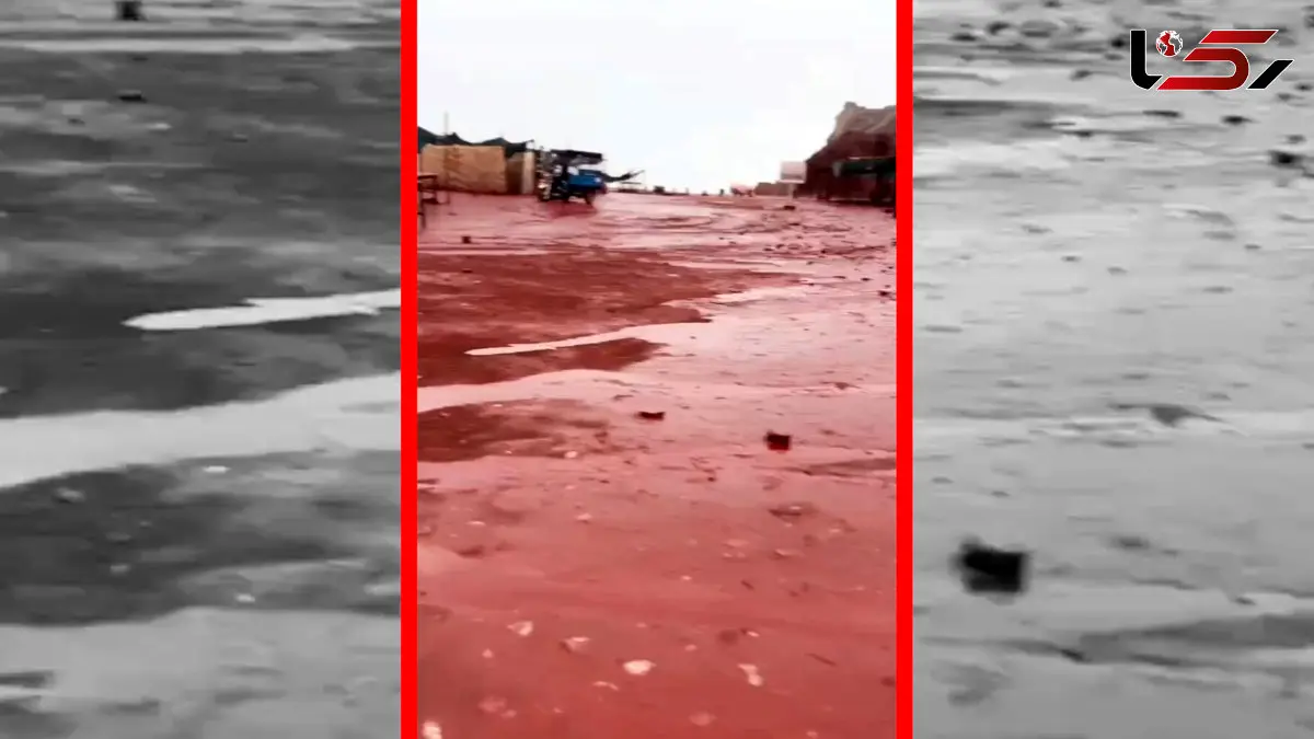 فیلم جلوه تماشایی باران بر زمین‌های سرخ هرمز