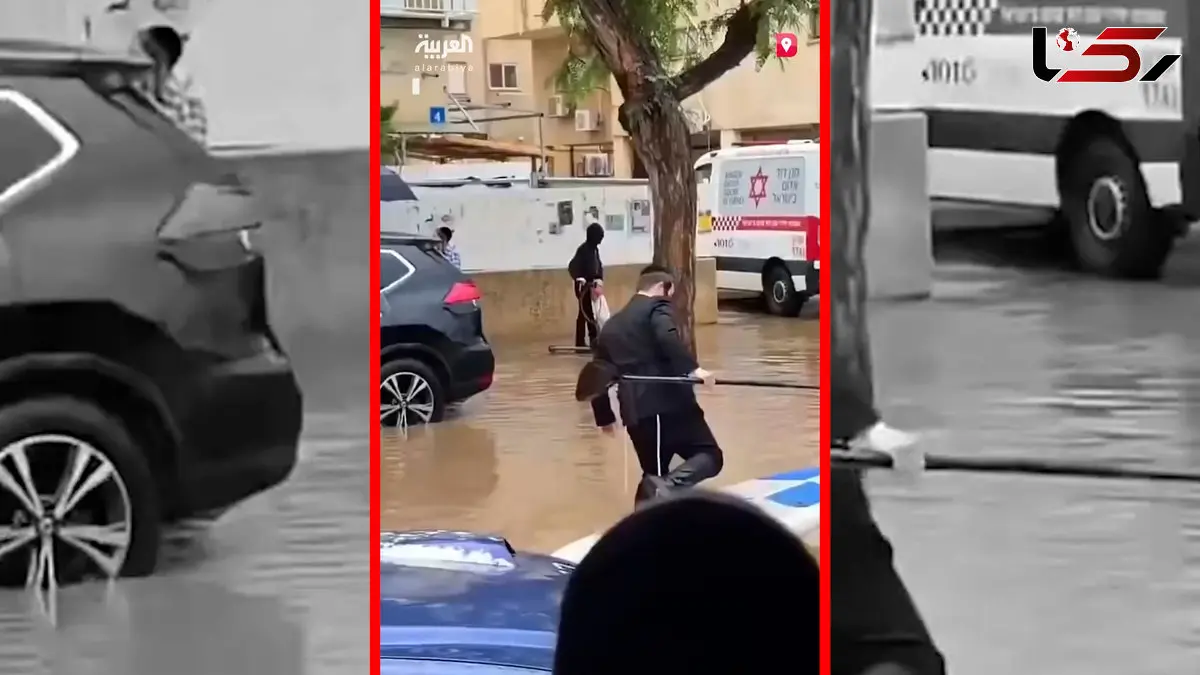 فیلم سیل شدید در شهر نتانیا اسرائیل