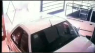 فیلم لحظه آتش زدن ماشین توسط مرد اهوازی 