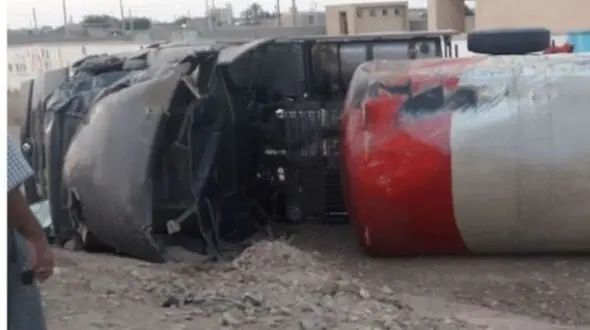 واژگونی تانکر حامل گاز نیتروژن در گناوه 2 مصدوم داشت