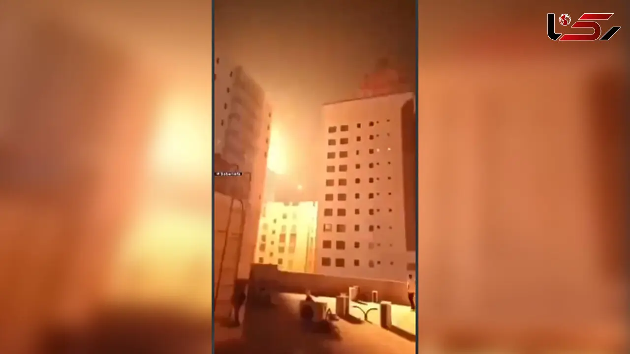 فیلم لحظه اصابت موفق پهپاد ایران به هتل هایت در بحرین