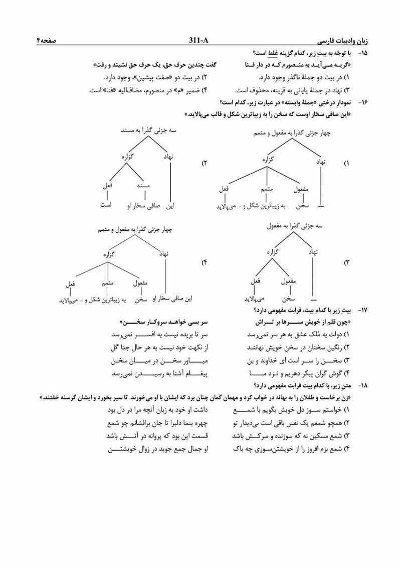 سوالات عمومی کنکور 96 انسانی