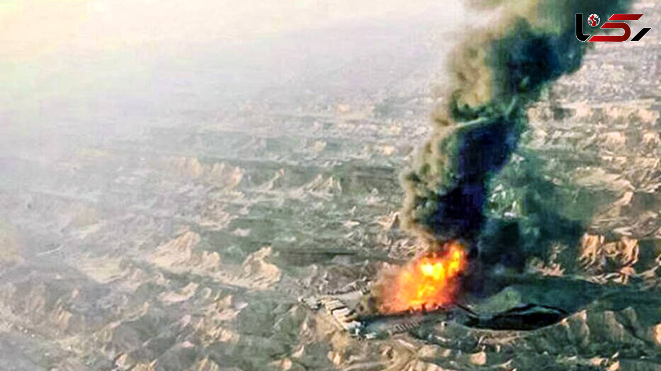 عکس هوایی از انفجار و آتش سوزی چاه نفت میدان رگ‌سفید +فیلم
