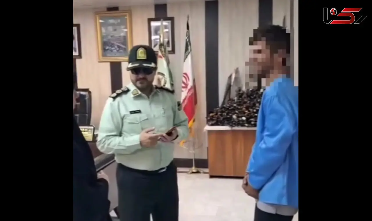فیلم لحظه رویارویی دزد زن جوان اسلامشهری در مقر پلیس آگاهی 