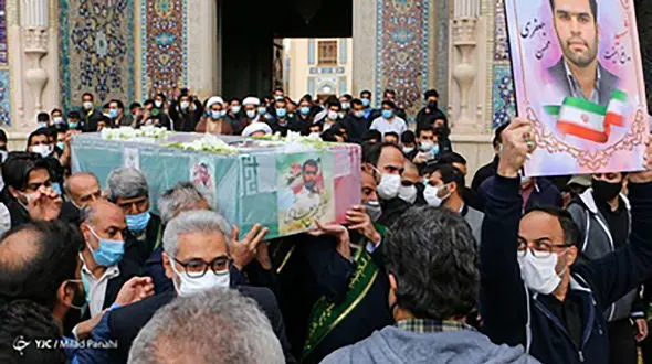 پیکر شهید امنیت محسن جعفری تشییع + عکس 