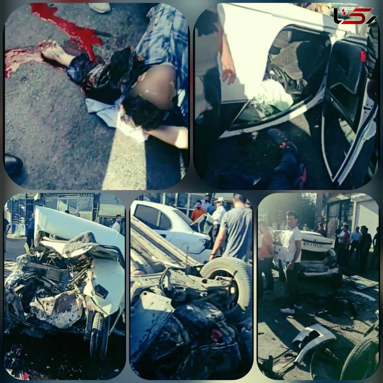 تصادف هولناک 3 خودرو در میدان آزادی کرمانشاه / دست راننده اپتیما قطع شد + فیلم و عکس