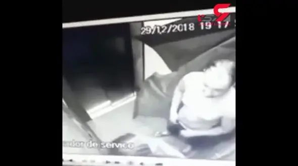 دوربین مداربسته آسانسور کار کثیف مرد مست با زن جوان را ضبط کرد+ فیلم