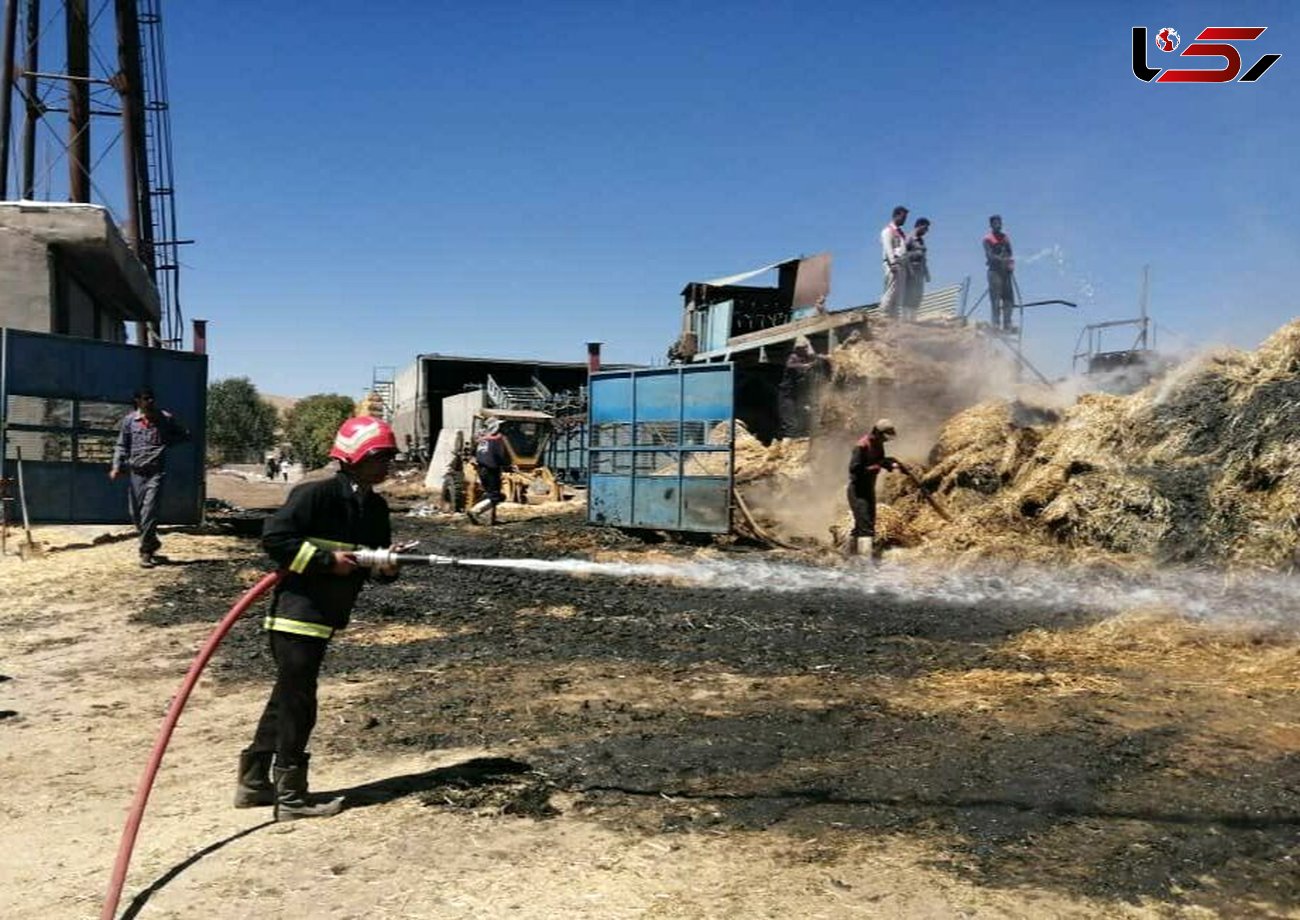 آتش‌سوزی در انبار علوفه در مهاباد 