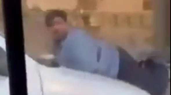 فیلم رفتار بد مرد ایرانی وسط خیابان با یک زن