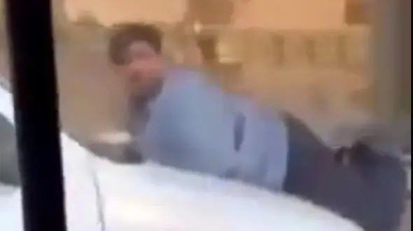 فیلم رفتار بد مرد ایرانی وسط خیابان با یک زن