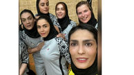 عکس / خانم بازیگران فوتبالیست ایران در زمین فوتبال 
