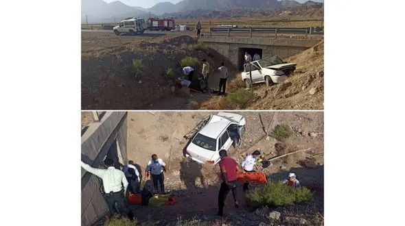 سقوط از پل پراید در شاهرود با 5 مصدوم + عکس