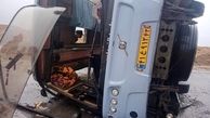 واژگونی اتوبوس مسافربری در محور سمیرم به شهرضا