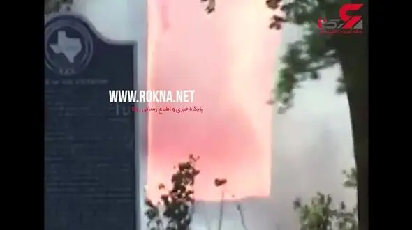  کلیسای ۱۰۰ ساله تگزاس در آتش +فیلم