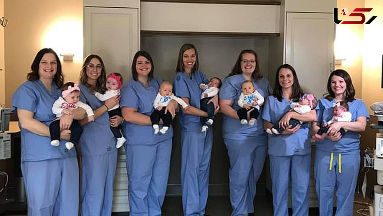 این7 پرستار همزمان باردار و فارق شدند ! +تصاویر