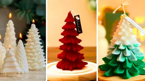 تزئینات کریسمس با شمع: 15 مدل شمع فانتزی کاج برای خلق فضایی دلنشین