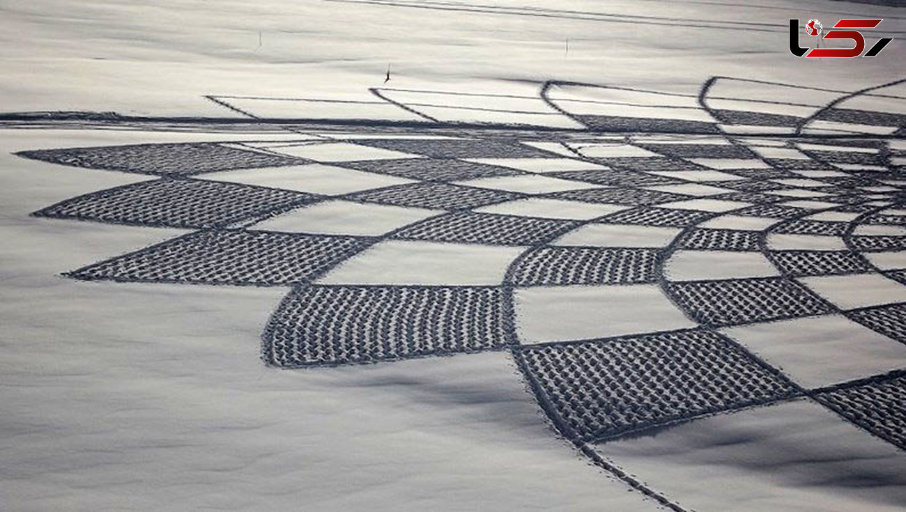 نقاش فرانسوی 200 شکل هندسی جالب روی برف طراحی کرد + تصاویر