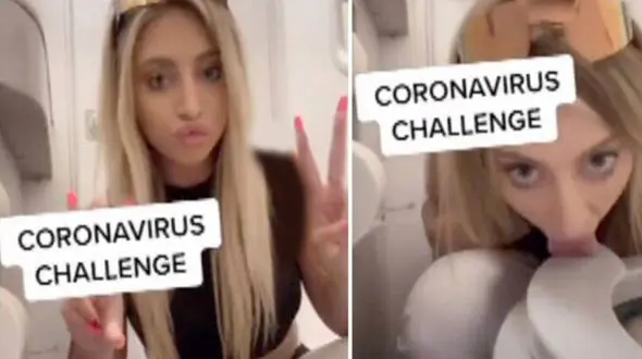 چالش لیسیدن توالت فرنگی در انگلیس همزمان با شیوع کرونا + تصاویر 