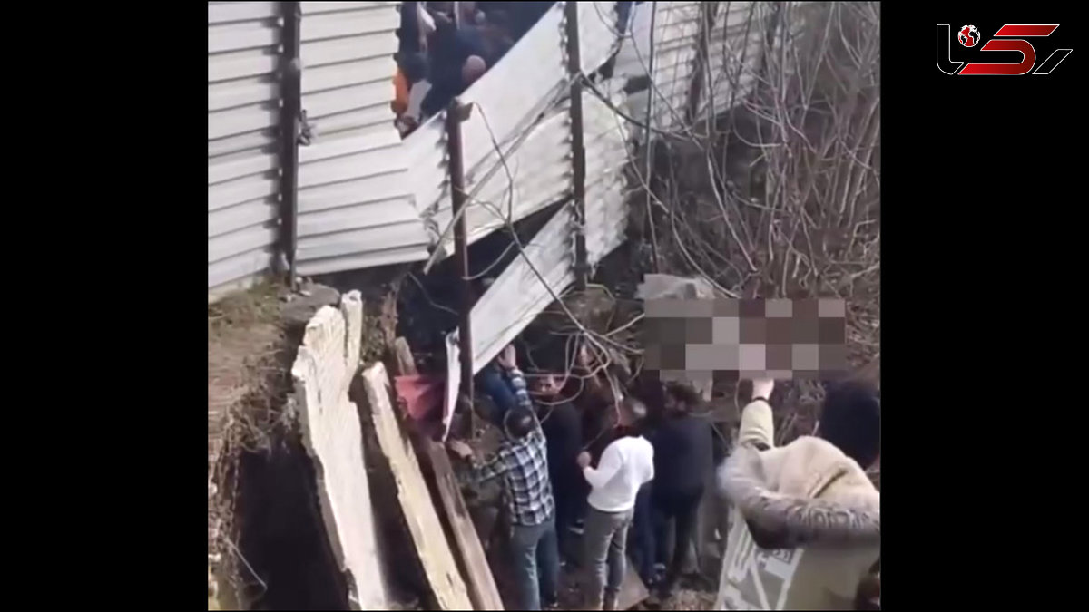 فیلم حادثه وحشتناک رانش زمین که یک مادر و دختر را بلعید! / در قائمشهر رخ داد!