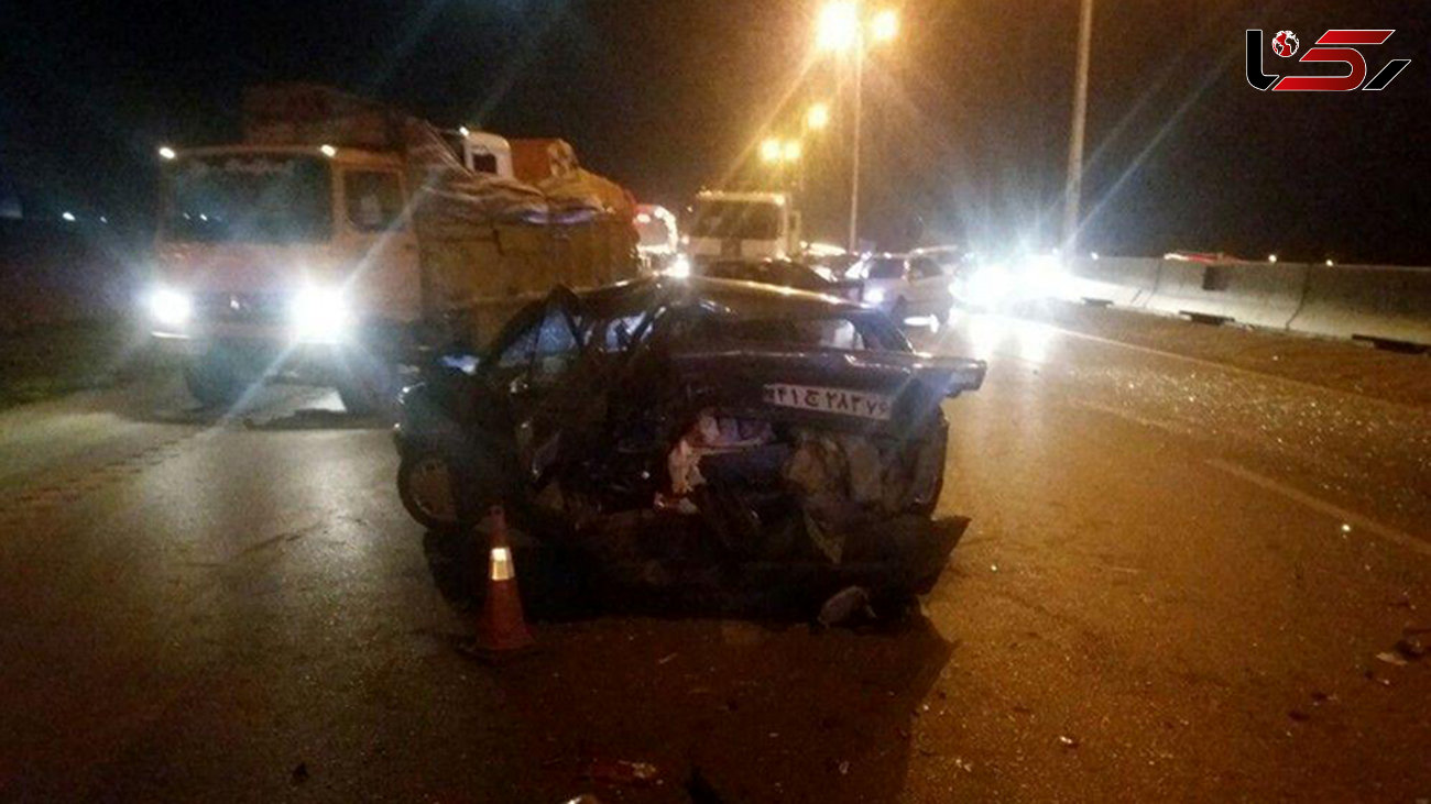 تصادف زنجیره ای در اتوبان قزوین - تهران / باز هم نیسان آبی+ عکس های وحشتناک