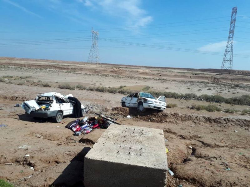 ۶ مصدوم بر اثر تصادف پراید با سمند در جاده آبادان به اهواز