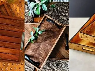 مدل های سینی چوبی جدید: راز پذیرایی فاخر و شیک در مهمانی‌ های شما