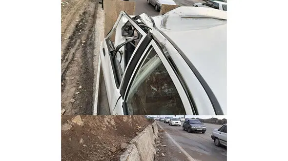تصویر محل مرگ دختر جوان در جاده هراز / سنگ از آسمان سقوط کرد