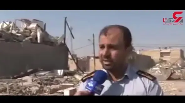 تخریب خانه دو طبقه در آبادان بر اثر انفجار گاز + فیلم 