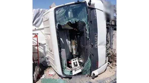 سقوط مرگبار کامیون از روی پل در همدان +عکس 