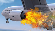تصاویر وحشتناک از آتش گرفتن یک هواپیما در آسمان / ببینید
