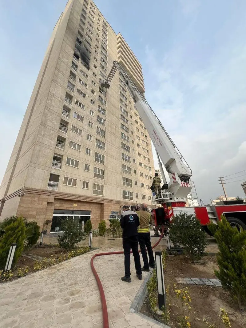 آتش سوزی در غرب تهران