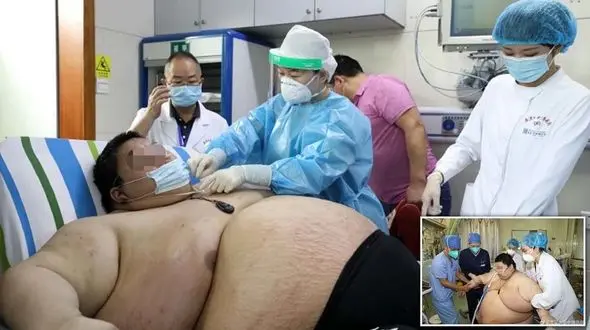 دردسر کرونایی چاق ترین مرد چین + فیلم