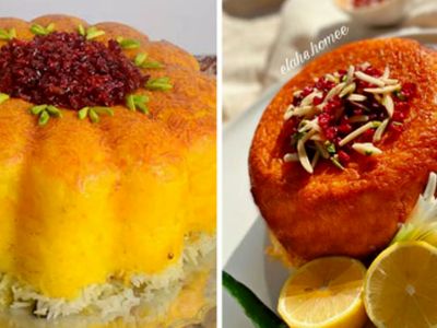 ترفندهای تزئین ته چین گرد برای میز شام ایرانی + عکس