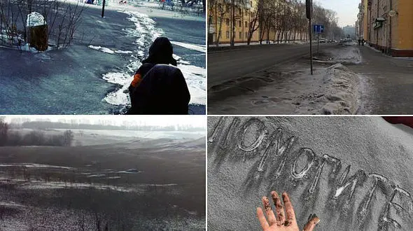 بارش برف سیاه و سمی + فیلم و عکس