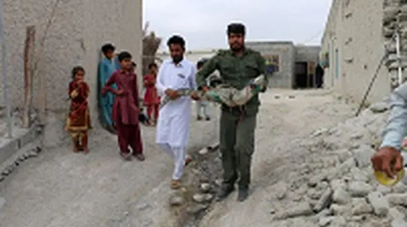 ورود تمساح به روستای "پیری دن" بلوچستان