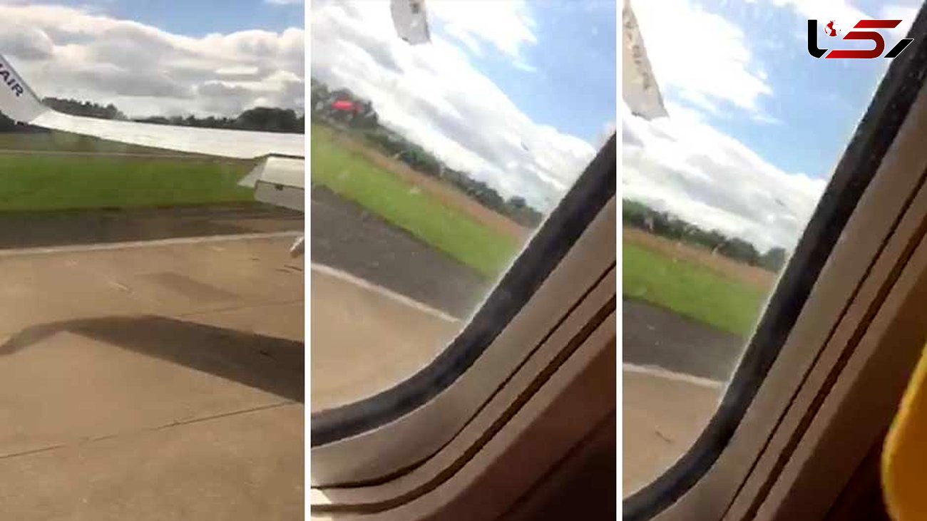 صحنه وحشتناک برخورد بال هواپیما به زمین و وحشت مسافران +فیلم و عکس