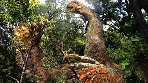 کشف فسیل یک دایناسور عجیب که دستانش دو چنگال دارد!