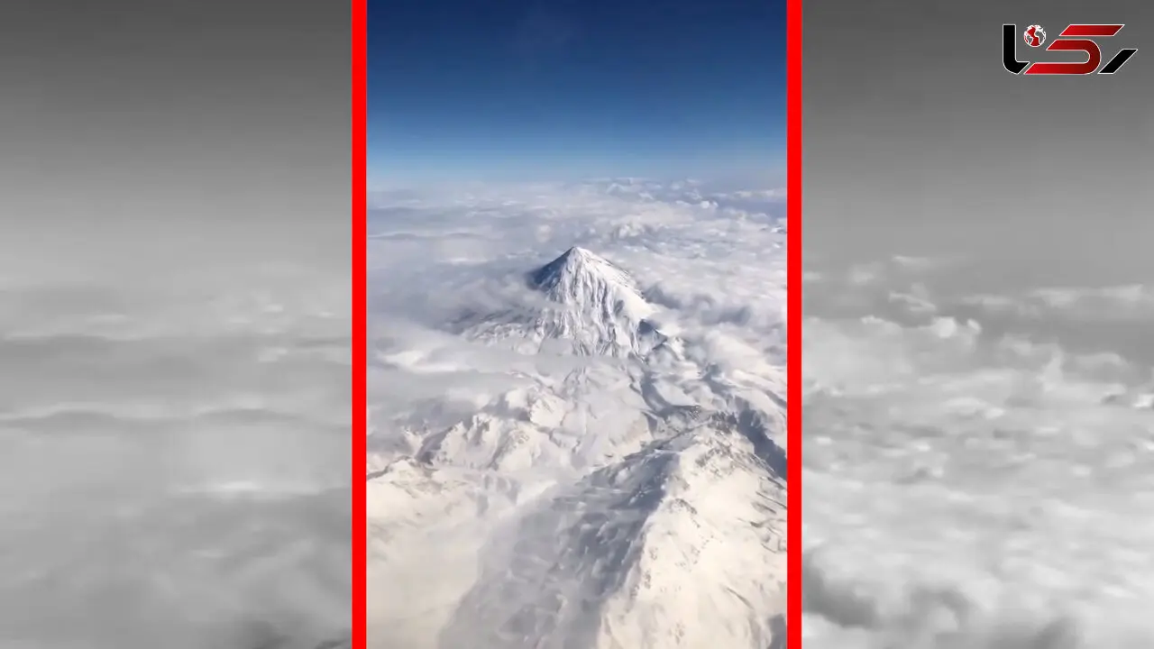 فیلم دماوند برفی از فراز آسمان و عظمت قله ایران
