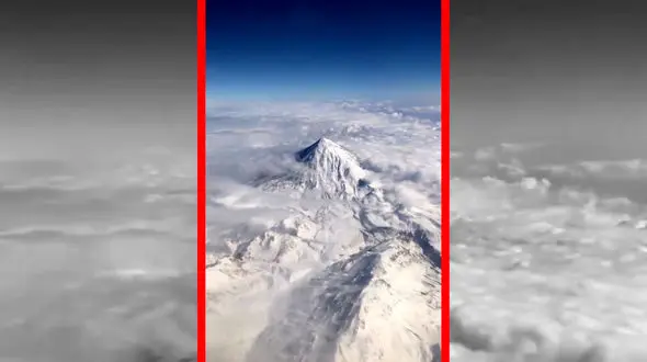 فیلم دماوند برفی از فراز آسمان و عظمت قله ایران