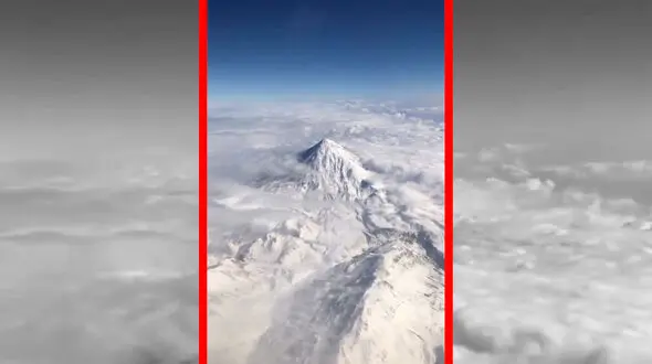 فیلم دماوند برفی از فراز آسمان و عظمت قله ایران