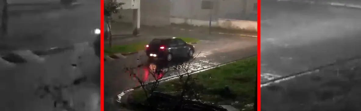 فیلم انزلی زیر بارش شدید باران