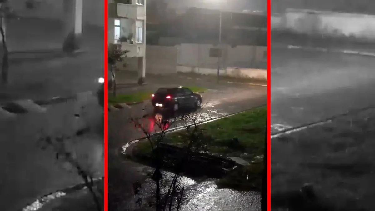 فیلم انزلی زیر بارش شدید باران