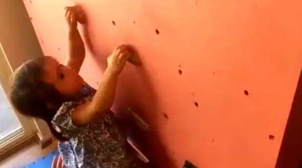 صخره نوردی شگفت‌انگیز دختر عنکبوتی 8 ماهه + فیلم و عکس