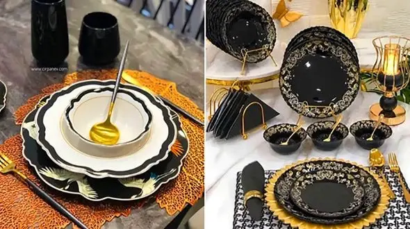 انتخاب ظروف مشکی برای جهیزیه؛ بهترین ترکیبات رنگی برای مناسبات مجلل