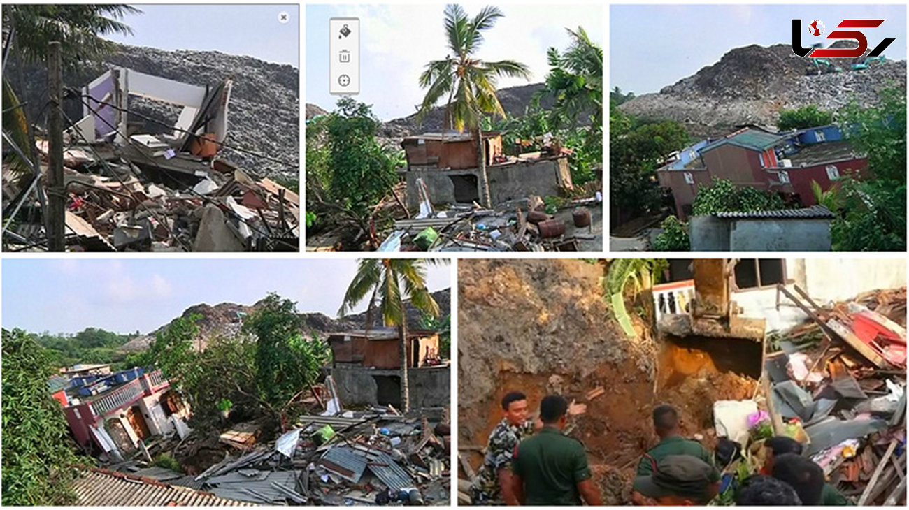 باران سیل آسا کوه زباله را روی 100 خانه ریخت و 16 نفر را کشت+ عکس