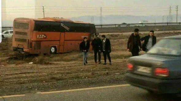 حادثه خونین برای اتوبوس دانشگاه فنی مهندسی بوئین زهرا +عکس