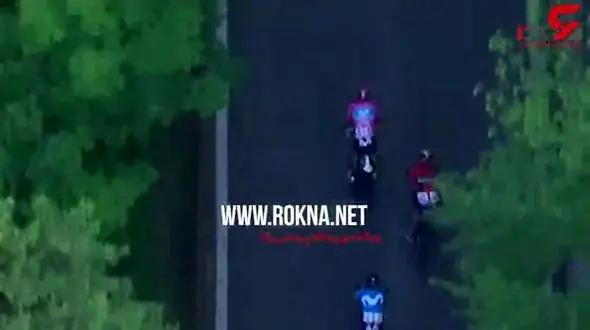 کتک‌کاری دوچرخه‌سوار حرفه‌ای با تماشاگر کنار پیست! +فیلم 