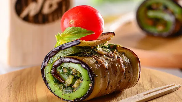 رول بادمجان پنیری+دستور تهیه